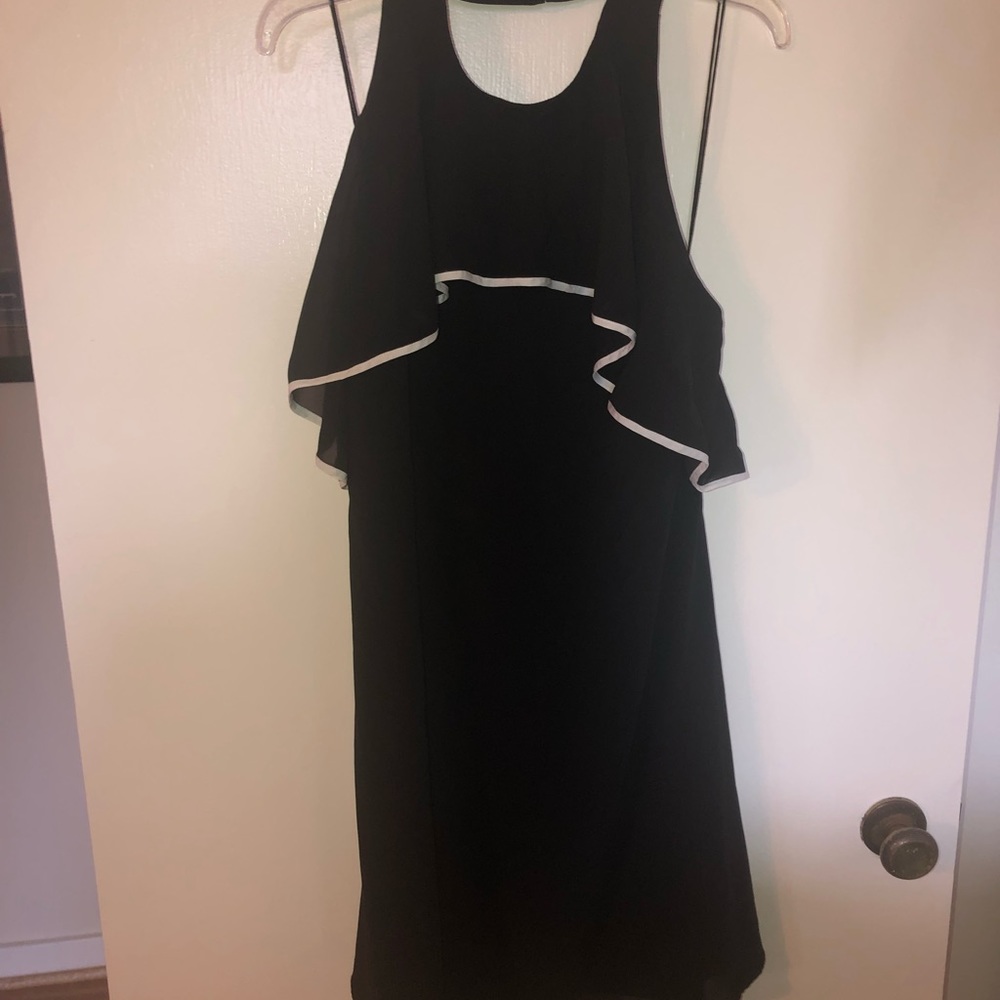 Alice + Olivia Gwenie Black Ruffle Dress